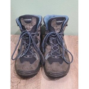 LOWA WOMEN’S 8.5 BORA GTX HIKING TRAIL BOOTS GORE-TEX ANTHRACITE BLUE